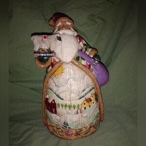 Vintage Jim Shore 2003 Heartwood Creek Christmas Farm Santa Barn Sheep 10" Tall